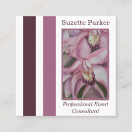 Pink Orchid Event Planner Vierkante Visitekaartje