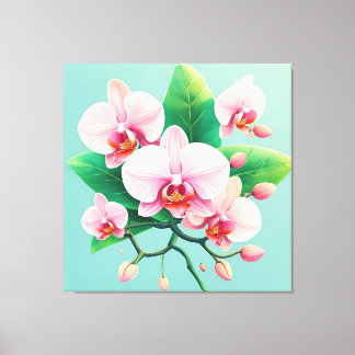 Pink Orchid Flower Arrangement Canvas Afdruk