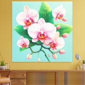 Pink Orchid Flower Arrangement Canvas Afdruk (Insitu (Woonkamer))