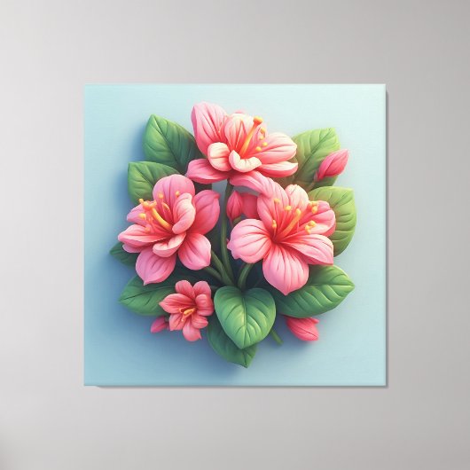 Pink Orchid Flower Arrangement Canvas Afdruk (Voorkant)