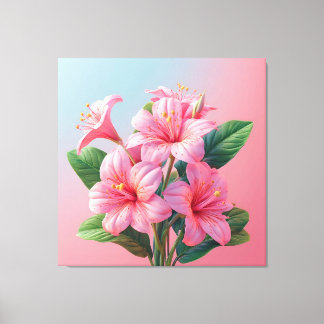 Pink Orchid Flower Arrangement Canvas Afdruk