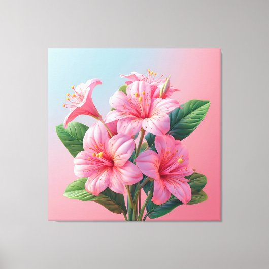 Pink Orchid Flower Arrangement Canvas Afdruk (Voorkant)