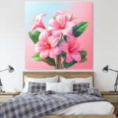 Pink Orchid Flower Arrangement Canvas Afdruk (Insitu (Slaapkamer))