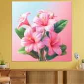 Pink Orchid Flower Arrangement Canvas Afdruk (Insitu (Woonkamer))