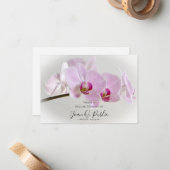 Pink Orchid Flower Deel een Geheugenbegrafenis Notitiekaartje (Voorkant / Achterkant in situ)