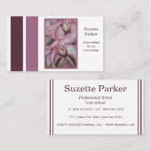 Pink Orchid Flower Event Planner Visitekaartje (Voorkant / Achterkant)