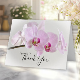 Pink Orchid Flower Funeral Sympathy Dank u Bedankkaart