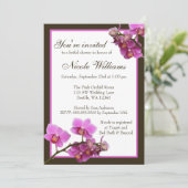 Pink Orchid Flowers Vrijgezellenfeest Kaart (Staand voorkant)