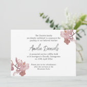 Pink Orchid Funeral Announcement Kaart (Staand voorkant)