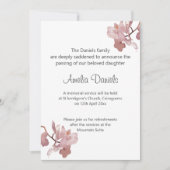 Pink Orchid Funeral Announcement Kaart (Voorkant)