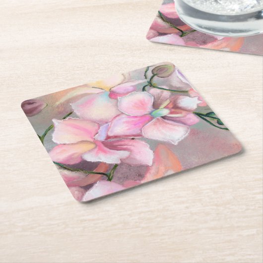 Pink Orchid Paper Onderzetter (Schuin)