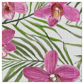 Pink orchid pattern stof (Close Up)