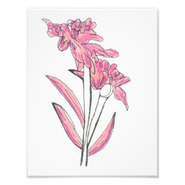 Pink Orchid Print Foto Afdruk