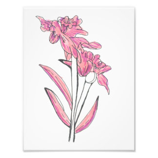 Pink Orchid Print Foto Afdruk
