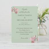  Pink Orchid Sage Green Kaart (Staand voorkant)