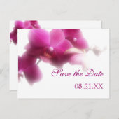 Pink Orchid Save the Date Aankondiging (Voorkant / Achterkant)