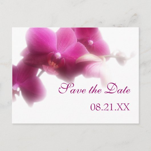 Pink Orchid Save the Date Aankondiging (Voorkant)