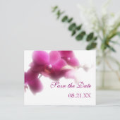 Pink Orchid Save the Date Aankondiging (Staand voorkant)