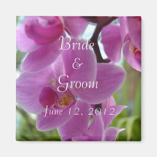 Pink Orchid Save the Date Magnet (Voorkant)