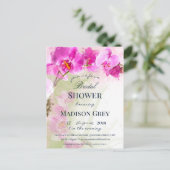 Pink Orchid Waterverf Splash Vrijgezellenfeest Briefkaart (Staand voorkant)