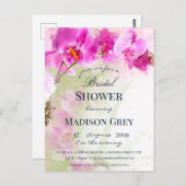 Pink Orchid Waterverf Splash Vrijgezellenfeest Briefkaart (Voorkant / Achterkant)