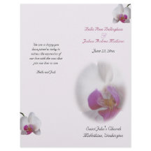 Pink Orchid Wedding Programme