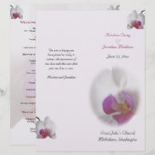 Pink Orchid Wedding Programme (Voorkant / Achterkant)