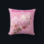 Pink Orchids “Happy Easter” Throw Pillow Kussen<br><div class="desc">Make life cozy-comfy with this beautiful Pink Orchids “Happy Easter” Throw Pillow. Try one for yourself or make a loved one's day by surprising them with one. You'll be happy you did!</div>
