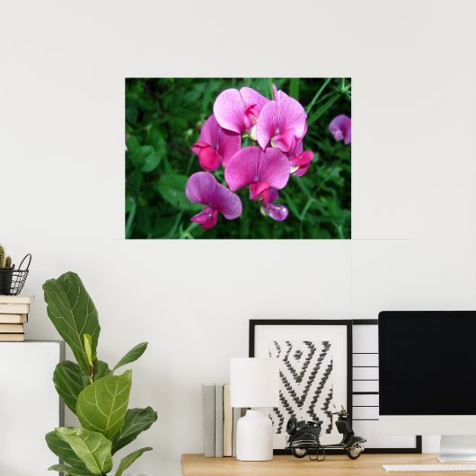 Pink Orchids Poster (Thuiskantoor)