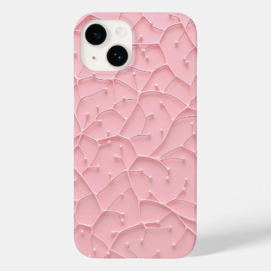 Pink Organic Texture iPhone Case Feminine Look (Achterkant)