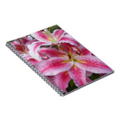 Pink Oriental Lilies Floral Notitieboek (Rechterzijde)