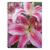 Pink Oriental Lilies Floral Notitieboek (Voorkant)