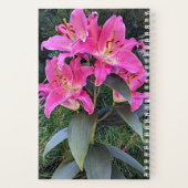 Pink Oriental Lilies Floral Notitieboek (Achterkant)