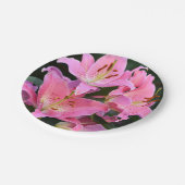 Pink Oriental Lilies Floral Papieren Bordje (Gekanteld)