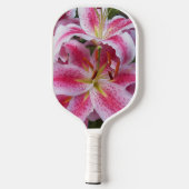 Pink Oriental Lilies Floral Pickleball Paddle (Achterkant)