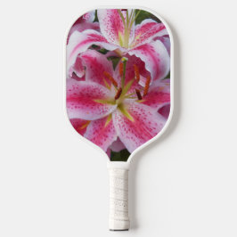 Pink Oriental Lilies Floral Pickleball Paddle