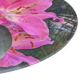 Pink Oriental Lilies Floral Snijplank (Hoek)