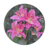 Pink Oriental Lilies Floral Snijplank (Voorkant)
