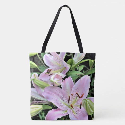 Pink Oriental Lilies Tote Bag (Voorkant)