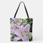 Pink Oriental Lilies Tote Bag (Achterkant)