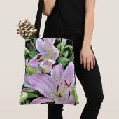 Pink Oriental Lilies Tote Bag (Dichtbij)