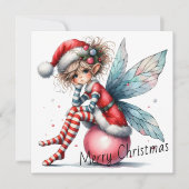 Pink Ornament Fairy – Holiday Card (Voorkant)