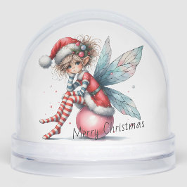 Pink Ornament Fairy Snow Globe Sneeuwbol
