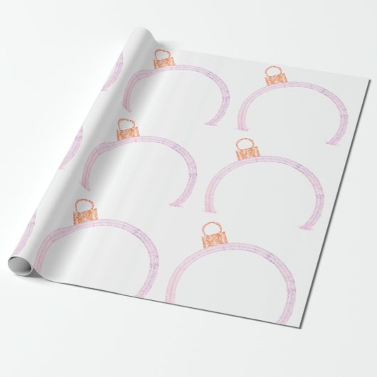 Pink Ornament Wrapping Paper Cadeaupapier (Uitgerold)