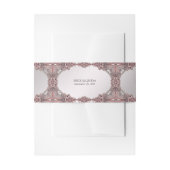 Pink Ornamental Invitation Belly Band Uitnodigingen Wikkel (Voorkant Voorbeeld)