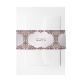Pink Ornamental Invitation Belly Band Uitnodigingen Wikkel