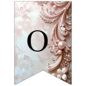 Pink Ornate Pearl and Floral Bunting Flag Vlaggetjes (Tweede vlag)