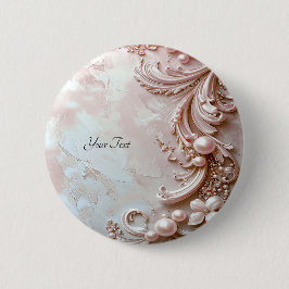 Pink Ornate Pearl and Floral Button