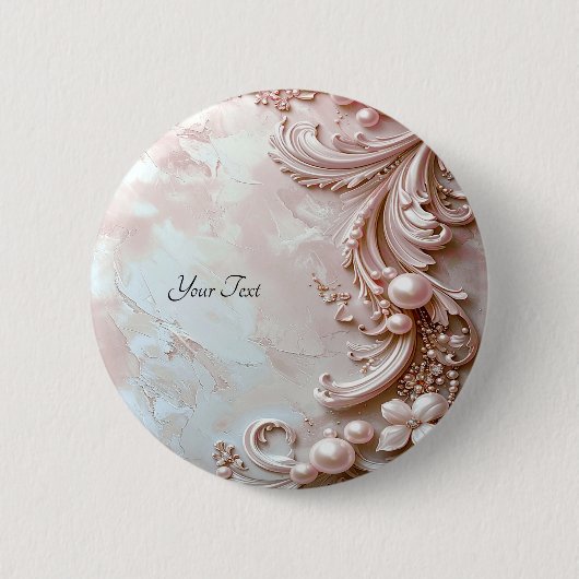 Pink Ornate Pearl and Floral Button (Voorkant)