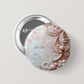 Pink Ornate Pearl and Floral Button (Voorkant /achterkant)